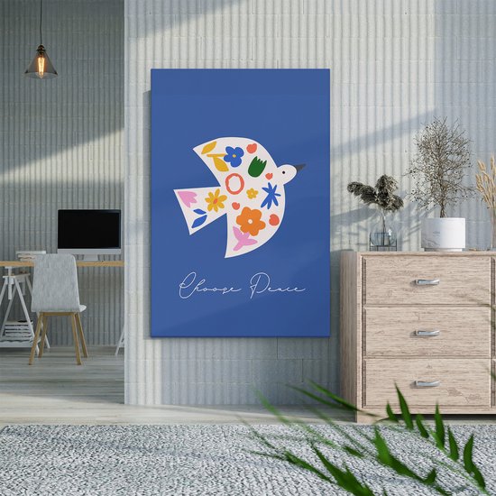 Artaza Tableau sur Toile Choisissez Peace Vogel - 60x90 - Photo sur Toile - Impression sur Toile - Décoration murale