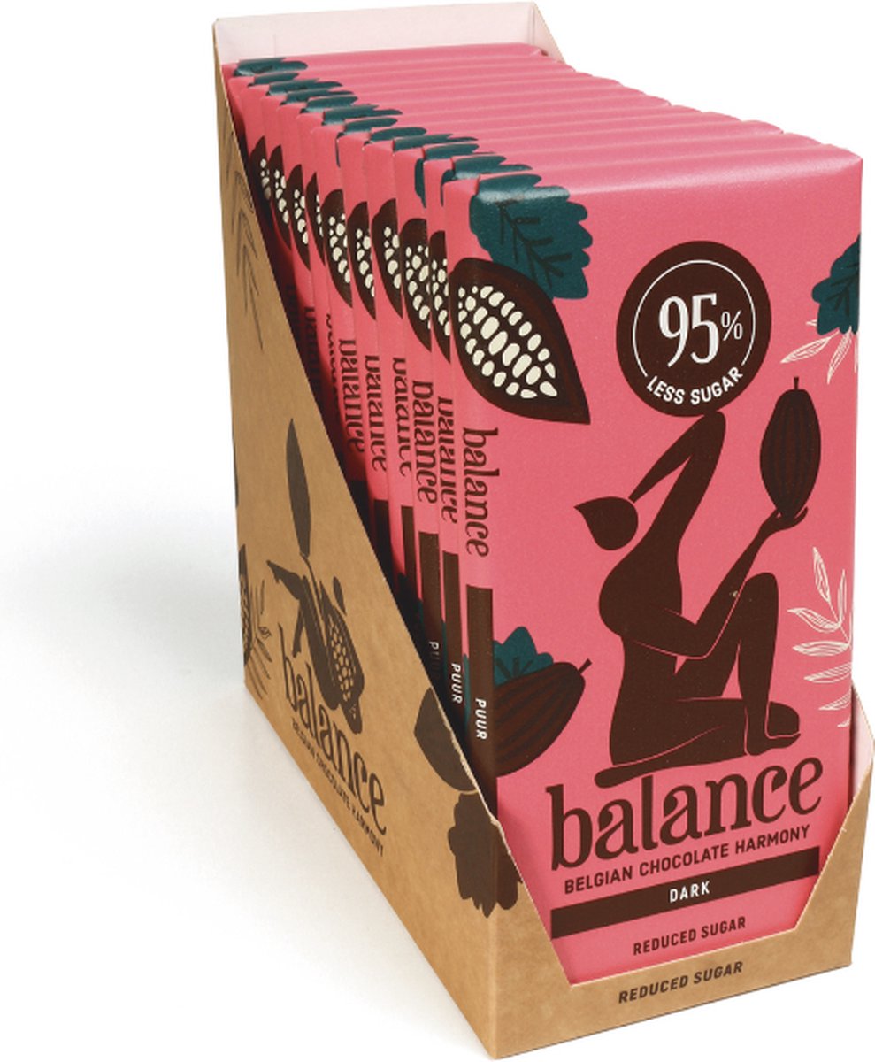 Goedkoopste Balance | Tablet | Pure Chocolade | 12 Stuks | 12 x 100 gram