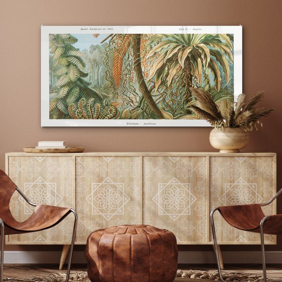 MuchoWow® Peinture sur Verre - Vintage - Maîtres Anciens - Fougères - Plantes - Nature - 120x60 cm - Peintures sur Verre Acrylique - Photo sur Glas