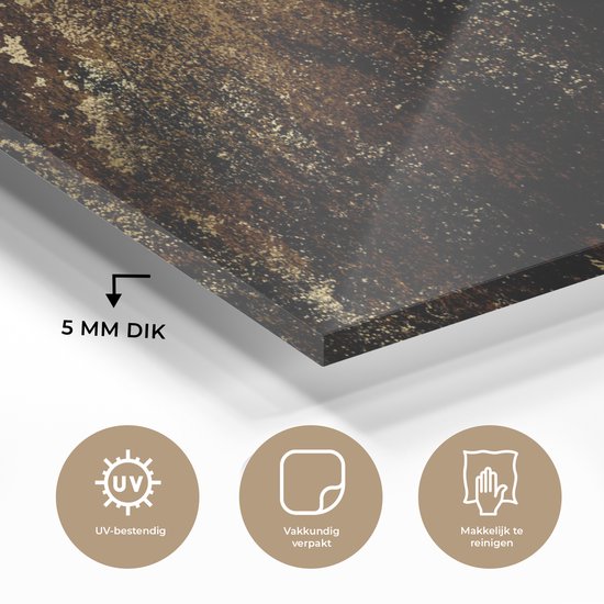 Peinture sur Verre - Or - Zwart - Luxe - 160x80 cm - Peintures sur Verre Acrylique - Photo sur Glas