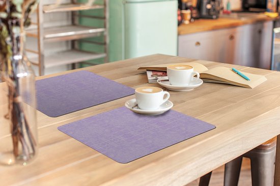 Napperons de table - Cuir - Violet - Structure - Mat Table - Assiettes cm - 6 pièces - Dessous de plat