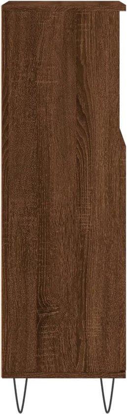 VidaXL Badkamerkast 30x30x130 Cm – Sonoma Eiken Kleur – 3 Vakken & 2 Deuren – Opbergkast Voor Toilet, Medicijnen En Handdoeken