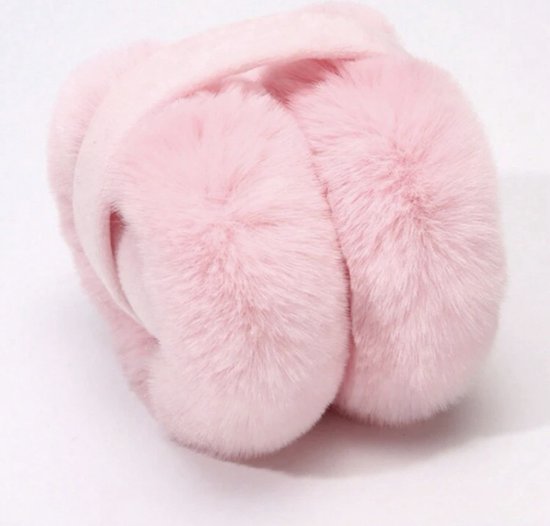 Pluche fashion oorwarmers - winter - one size - roze - earmuffs