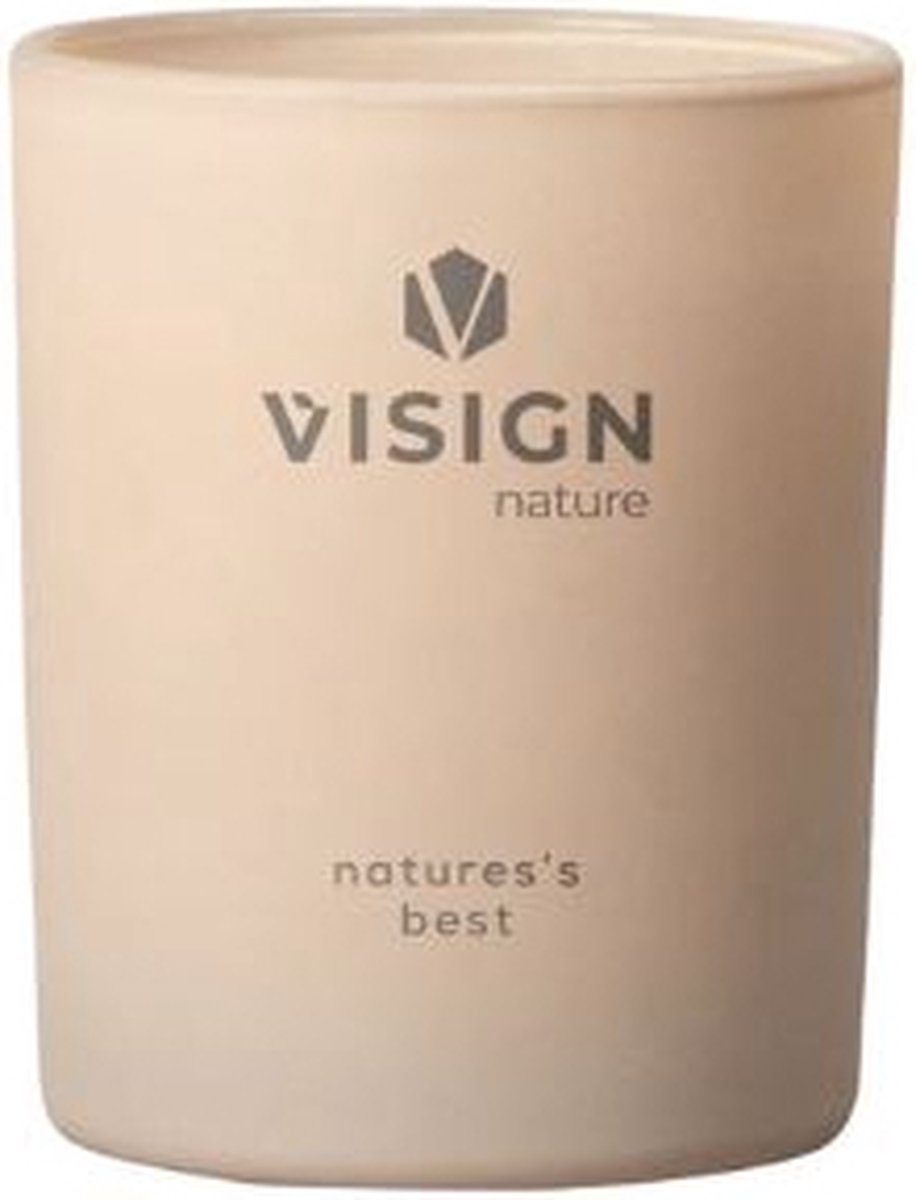 Visign Nature Geurkaars Glas - Kaars - Warme & Bloemige geur - Sojawas - Nature's Best - +/- 30 Branduren