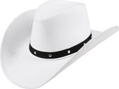 Boland Carnaval verkleed Cowboy hoed Billy Boy - wit - volwassenen - Western thema
