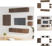 vidaXL Televisiemeubelset - TV-meubel - Bruineiken - 80x30x30cm - 4x 80x30x30cm - 2x 30.5x30x90cm - 2x 30.5x30x30cm - Kast