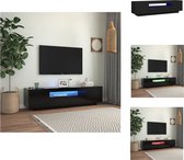 vidaXL TV-meubel Hifi - RGB LED-verlichting - Zwart - 160 x 35 x 40 cm (B x D x H) - USB-aansluiting - Kast