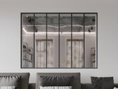 Fenêtre intérieure en Verres BAYVIEW en aluminium avec revêtement en poudre noir - 180 x 130 cm