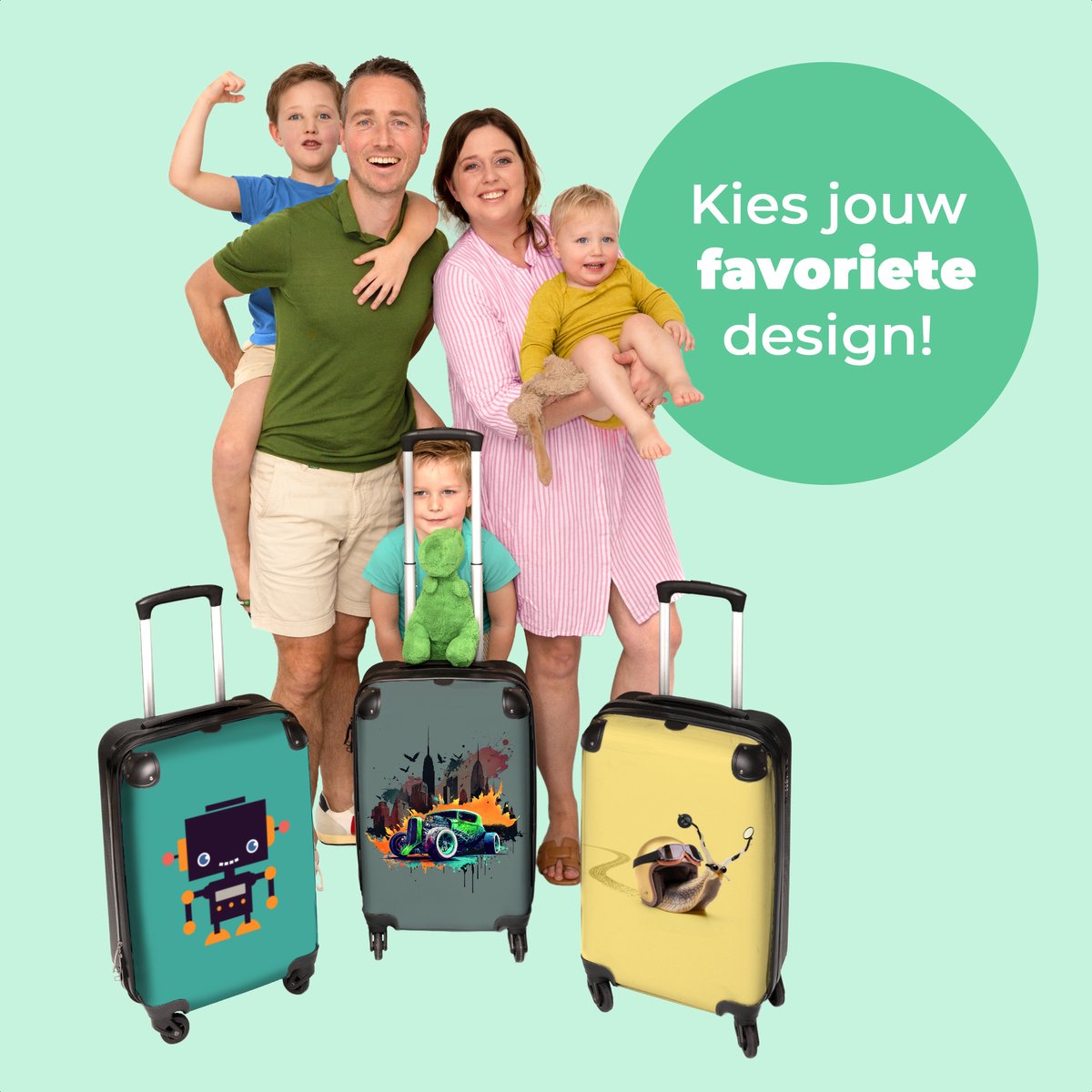 NoBoringSuitcases.com - Handbagage Koffer - Past binnen 55x40x20 cm en 55x35x25  cm 