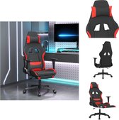vidaXL Gamingstoel - Zwart/Rood - Verstelbare rugleuning - Duurzaam materiaal - 64 x 60 x (117 - 127) cm - 150kg - vidaXL - Bureaustoel