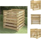vidaXL Tuincompostbak - Massief grenenhout - 90x90x90 cm - Corrosiebestendig - Compostbak