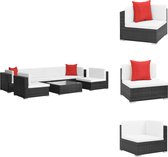 vidaXL Hoekbank Rattan Lounge Set - 70x70x54 cm - Zwart - PE Rattan - Tuinset