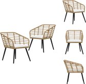vidaXL Chaises en Poly - Set de bistro - 63,5 x 53,5 x 77 cm - Aspect rustique - Chaise de jardin