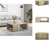 vidaXL salontafel - praktische woonkamertafel - 90 x 67 x 33 cm - stabiel - schoon te maken - kleur- sonoma eiken - materiaal- spaanplaat - Tafel