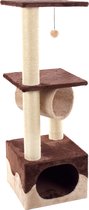 Bol.com Flamingo Krabpaal Kangri 5 - Bruin/Beige - 55 x 35 x 110 cm - Krabpaal met Meerdere Niveaus aanbieding