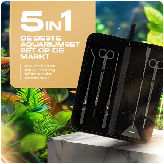 capetsma Aquascaping Tools, lang roestvrij staal aquarium plantengereedschap aquarium pincet schaar spatel gereedschap set bonsai kit algenschraper reinigingsset voor aquarium starter kit