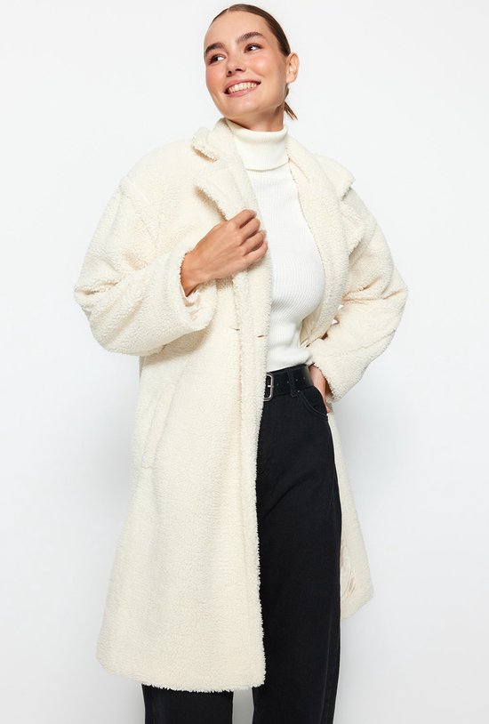 Trendyol Staande kraag effen oversized winterjas dames Jas (1-Pack