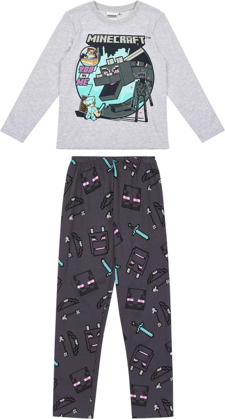 heroïsch het is mooi Vacature Minecraft Pyjama - grijs - Maat 152 | bol.com