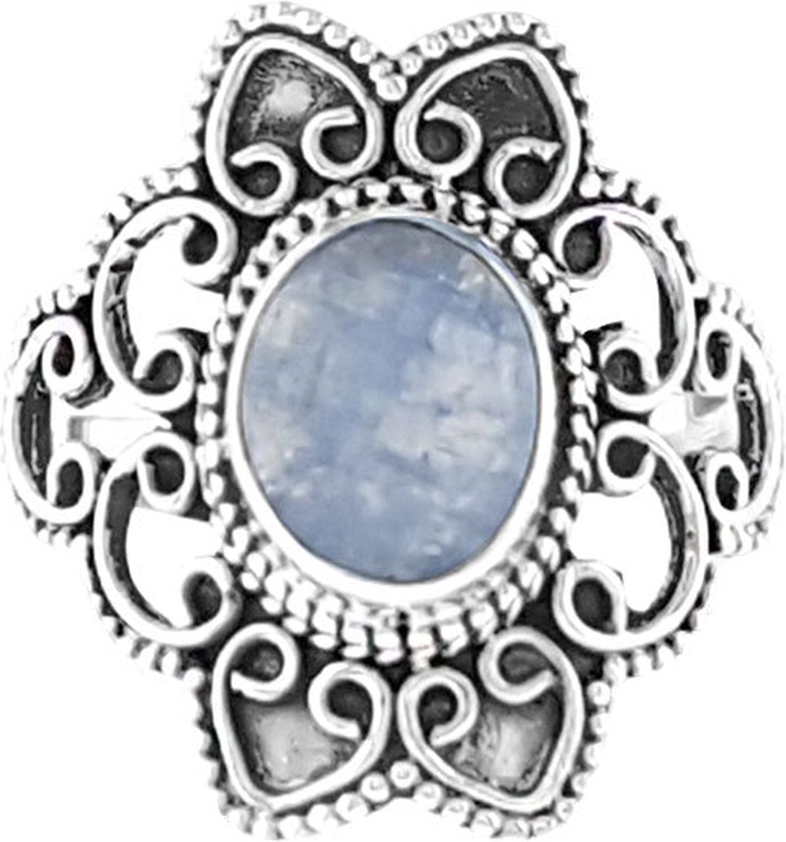 Jewelryz | Shyla | Ring 925 zilver met edelsteen maansteen | 19.00 mm / maat 60