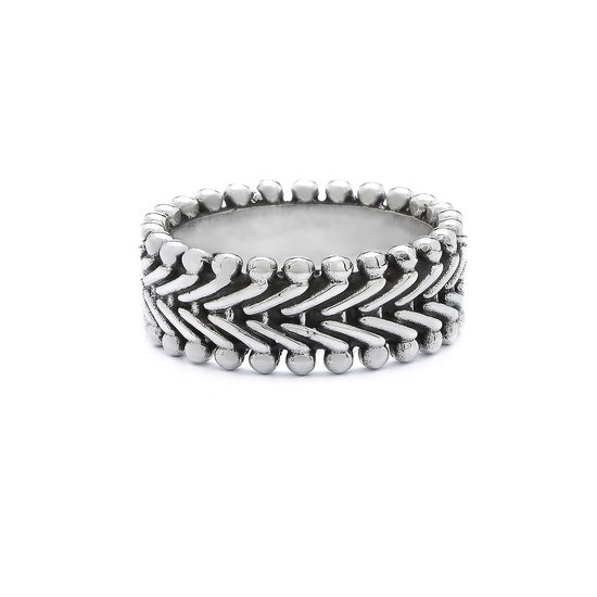 SILK Jewellery - Zilveren Ring - Classic chevron - 238.20,5 - Maat 20,5