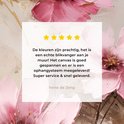 Kwart schilderij met roze bloemen en 4 sterren review.