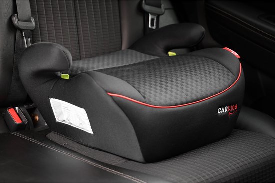Carkids I-Size Zitverhoger Alex - Voldoet aan I-Size R-129 Norm - Voor Kinderen van 125-150cm – Afneembare & wasbare hoes - Flexibele installatie – Zwart/Rood