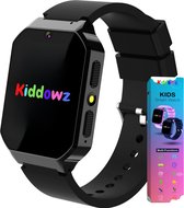 Kiddowz Smartwatch kinderen - Kinderhorloge - 5 t/m 12 jaar - met camera, filters en 26 kids spelletjes - Stappenteller - Zwart