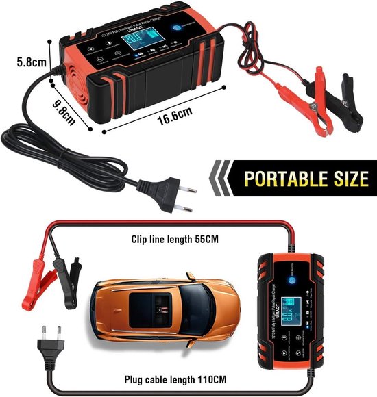 Intelligente 12 V acculader 8 A LiFePO4-stand, reparatiefunc Intelligente 12 V acculader 8 A LiFePO4-stand, reparatiefunc
