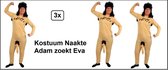 3x Costume homme nu Adam cherche Eva - mt.M/L - Fête à thème Carnaval party fun festival