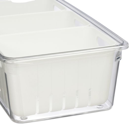 Organisateur de koelkast Relaxdays - lot de 3 - conteneurs de koelkast - empilables - conteneurs de stockage