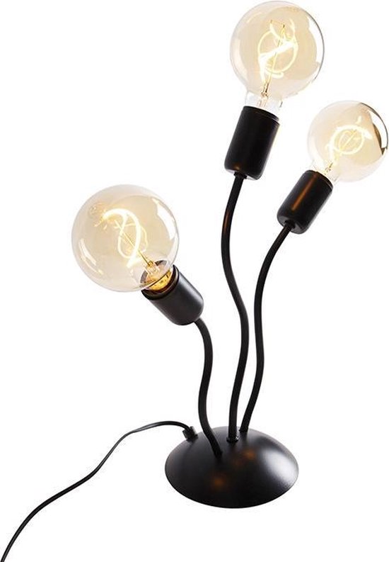 QAZQA wimme - Design Tafellamp - 3 lichts - H - Zwart - Woonkamer | Slaapkamer | Keuken