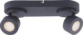 LED Plafondspot WiZ - Smart LED - Trion Sanca - 6W - Aanpasbare Kleur - 2-lichts - Rechthoek - Mat Zwart - Aluminium - BSE