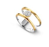 Silver Rose-R6359G-52 -Ring -925 Zilver 14 Karat verguld- Cubic Zirkonia