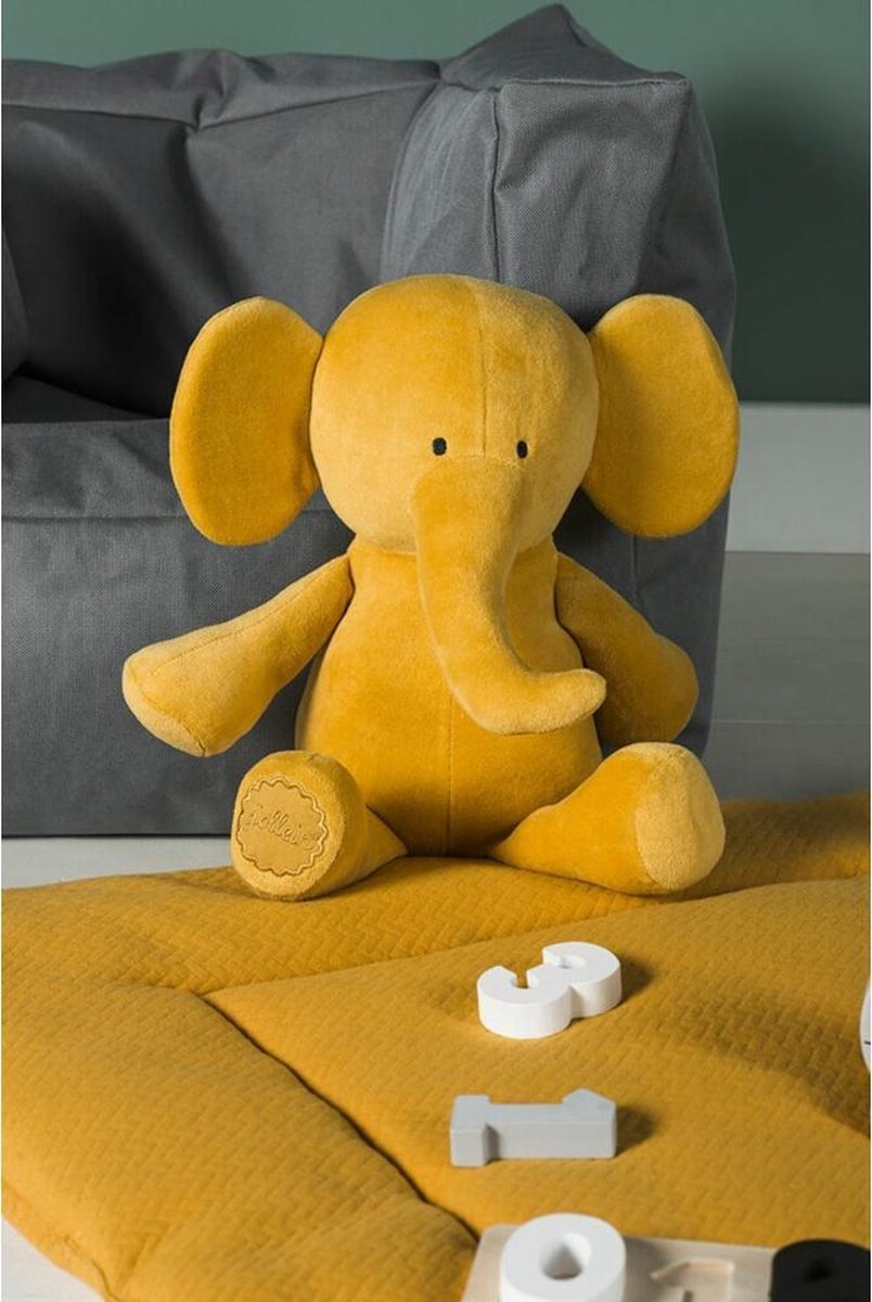 | Jollein Knuffel Elephant mustard Jollein Knuffel Elephant Storm Grey 36 cm | Speelgoed en