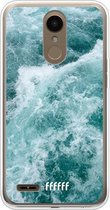 LG K10 (2018) Hoesje Transparant TPU Case - Whitecap Waves #ffffff