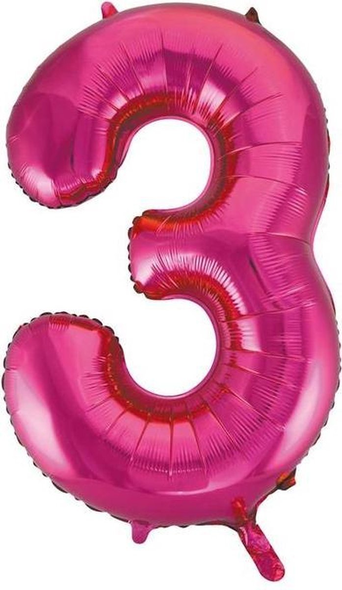 Pink roze cijfer ballon 3.