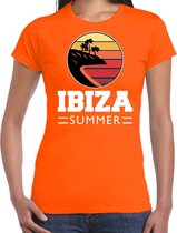 Ibiza zomer t-shirt / shirt Ibiza summer voor dames - oranje -  Ibiza vakantie beach party outfit / kleding / strandfeest shirt XS