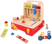 Tooky Toy Werkbank Opvouwbaar Junior 30,5 X 30 Cm Hout 36-delig