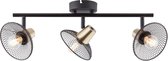 BRILLIANT lamp Gordon spot beams 3-fl. zwart / messing | 3x D45, E14, 28W, geschikt voor vallampen niet inbegrepen | Hoofden draaibaar | Geschikt voor LED-lampen