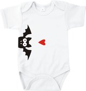 Rompertjes baby met tekst - Bat love - Romper wit - Maat 50/56