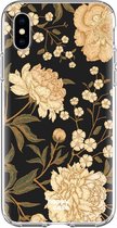 HappyCase Apple iPhone XS Flexibel TPU Hoesje Gele Rozen Print