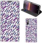Flip Cover Sony Xperia L4 Telefoonhoesje Feathers Color