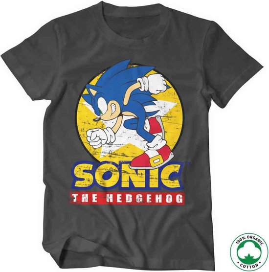 Sonic The Hedgehog Heren Tshirt -2XL- Fast Sonic Grijs