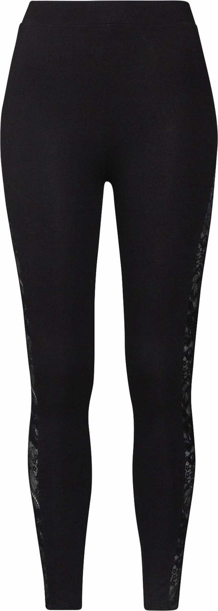 Urban Classics Lace Striped Dames Legging – L Zwart