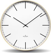 Huygens - Wood 45 Index - Wit - Wandklok - Stil - Quartz uurwerk