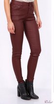 Broek Dulani hoge taille lederlook wine