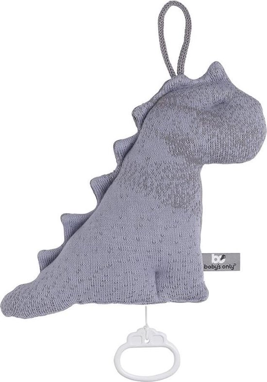 Baby's Only Gebreid baby Muziekdoosje - Muziekhanger dino Marble - Cool Grey/Lila - Muziek speelgoed van Baby's Only — afbeelding 2