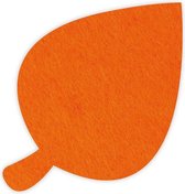 Blad vilt onderzetters  - Oranje - 6 stuks - 9,5 x 9,5 cm - Tafeldecoratie - Glas onderzetter - Cadeau - Woondecoratie - Woonkamer - Tafelbescherming - Onderzetters Voor Glazen - K