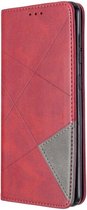 Samsung Galaxy A31 Hoesje Portemonnee Book Case Geometrie Design Rood