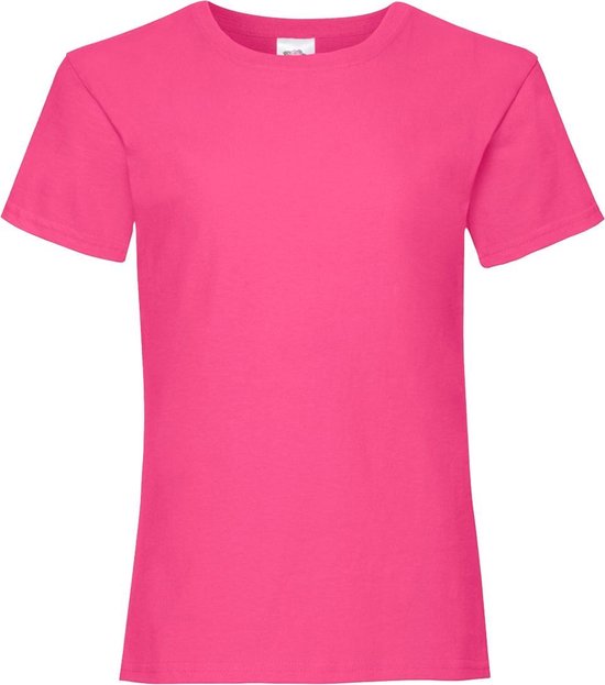 Fruit Of The Loom Meisjes Kinderen Valewewight T-shirt met korte mouwen (Fuchsia)